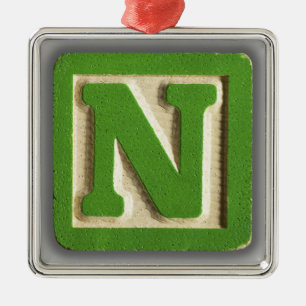 Alphabet Toy Block N Metal Tree Decoration