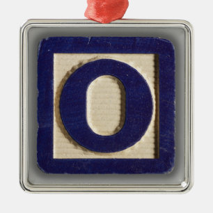 Alphabet Toy Block O Metal Tree Decoration