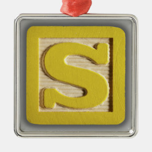 Alphabet Toy Block S Metal Tree Decoration