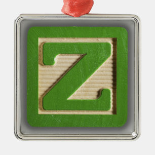 Alphabet Toy Block Z Metal Tree Decoration