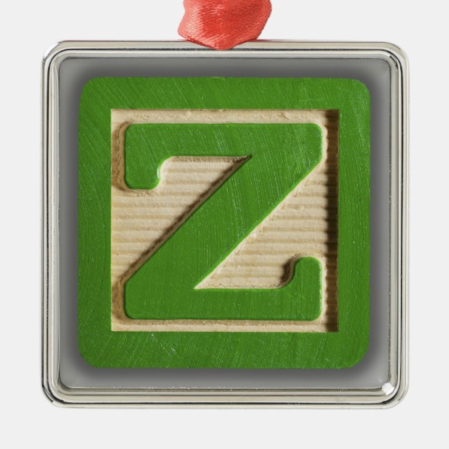 Alphabet Toy Block Z Metal Tree Decoration (Front)