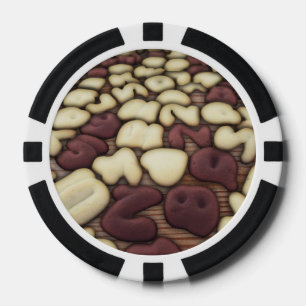 Alphabet Vanilla and Chocolate Cookies Biscuits Poker Chips