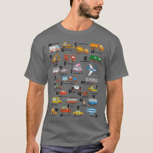 Alphabet Vehicles ABCs Lower Case Learning Teacher T-Shirt