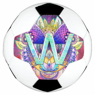 Alphabet W mandala Football