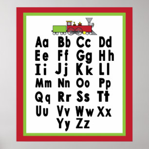 Alphabet with Train: Upper and Lower Cases Poster