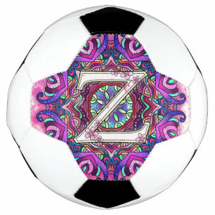 Alphabet Z mandala Football