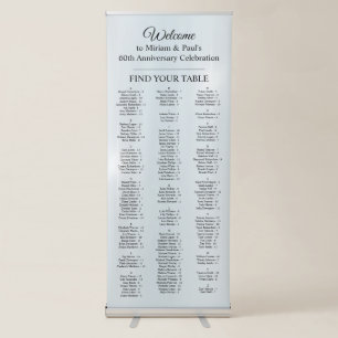 Alphabetical 150 Guest Seating Chart Elegant Retractable Banner