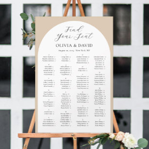 Alphabetical Arch Find Your Seat Seating Plan Poster