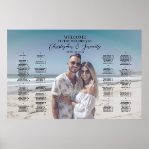 Alphabetical elegant photo wedding seating chart