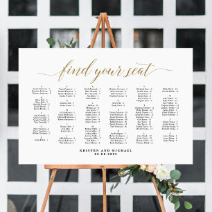 Alphabetical Find Your Seat Seating Chart