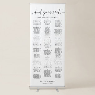 Alphabetical Find Your Seat Seating Chart Retractable Banner