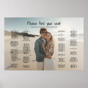 Alphabetical modern photo wedding seating chart