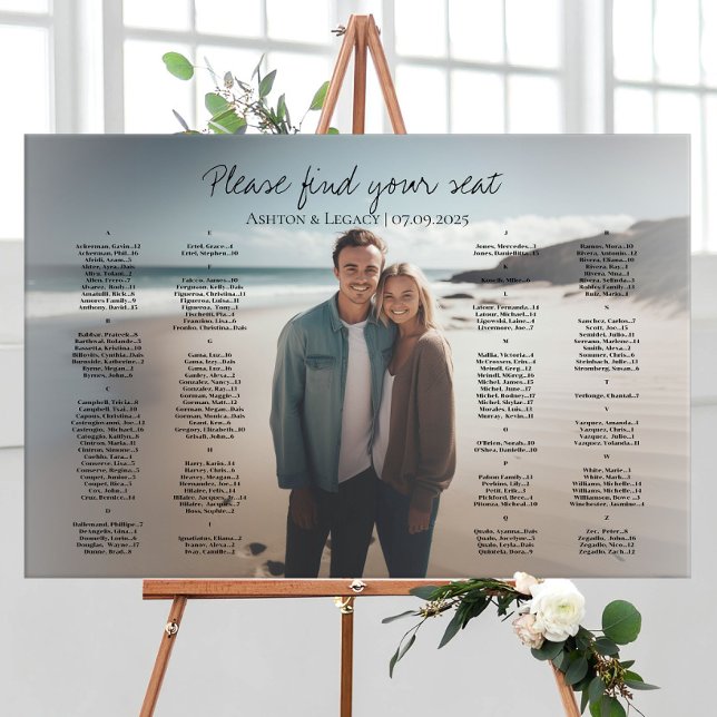 Alphabetical modern photo wedding seating poster (Creator Uploaded)