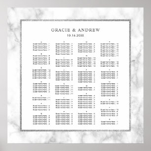 ALPHABETICAL ORDER Marble Wedding Seating Chart
