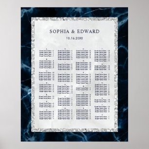 ALPHABETICAL ORDER Marble Wedding Seating Chart