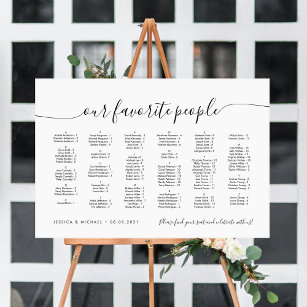 Alphabetical Our Favourite People Seating Chart