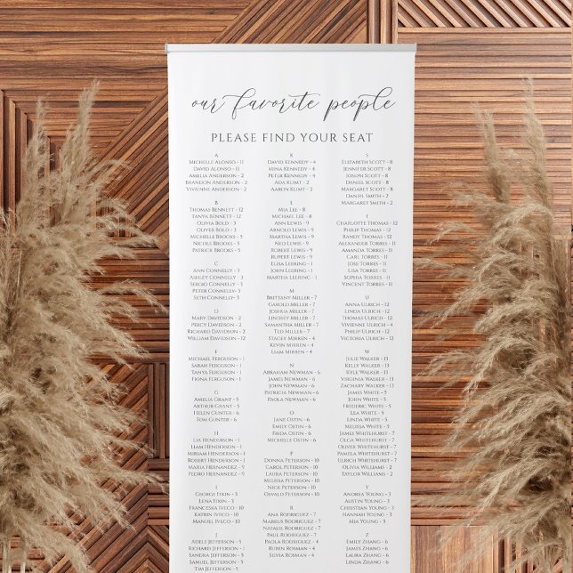 Alphabetical Our Favourite People Seating Chart Retractable Banner (Creator Uploaded)