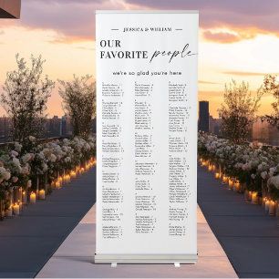 Alphabetical Our Favourite People Seating Chart Retractable Banner