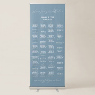 Alphabetical Seating Chart 128 Names Dusty Blue Retractable Banner