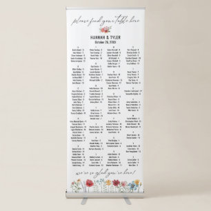 Alphabetical Seating Chart 128 Names Wildflowers Retractable Banner