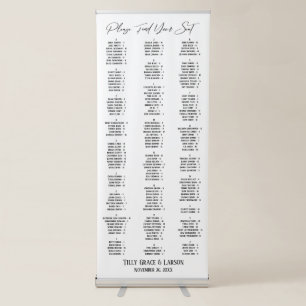 Alphabetical Seating Chart 170 Names Simple Retractable Banner