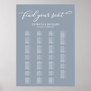 Alphabetical Seating Chart Elegant Dusty Blue