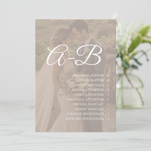 Alphabetical Seating Chart,Minimalist Wedding Card