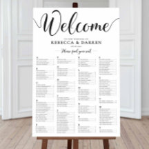 Alphabetical Seating Chart Wedding Table Plan