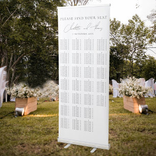 Alphabetical Wedding Seating Chart Find Your Seat Retractable Banner