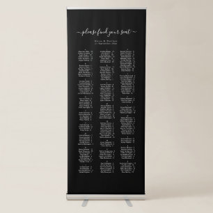 Alphabetical Wedding Seating Chart Luxury Modern Retractable Banner
