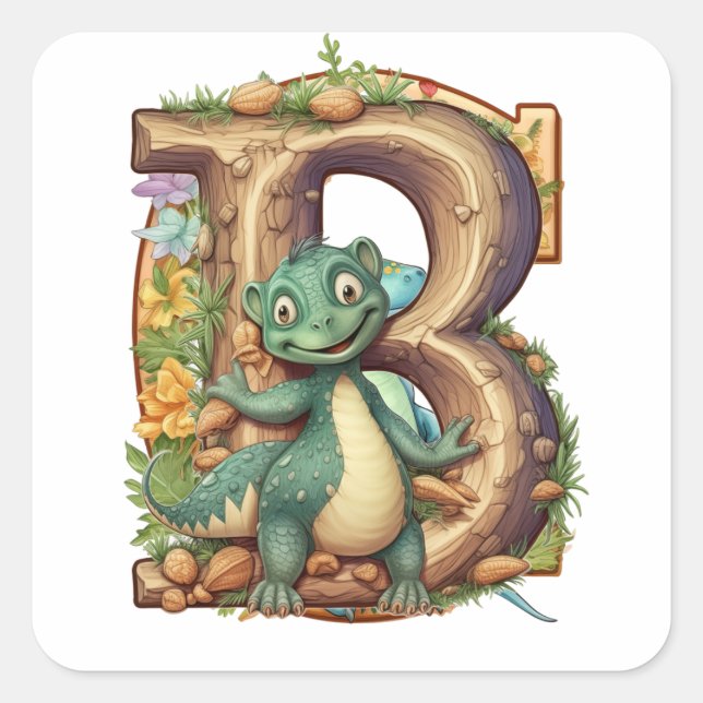 Alphabets Alive: B is for Dragon Square Sticker (Front)