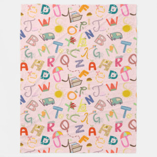 Alphabets fleece blanket