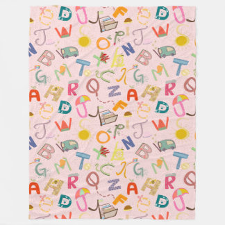 Alphabets fleece blanket