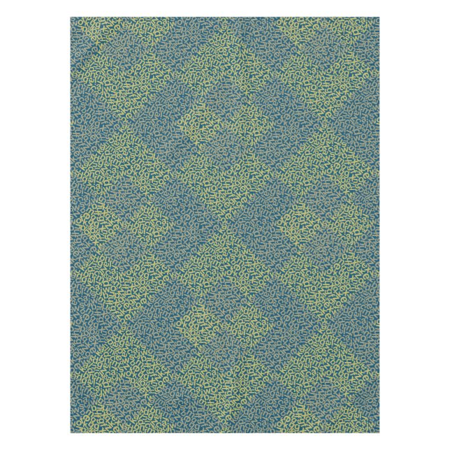 Alphabets Pattern 02 YW 2Tonesx4.bw DBlue BG Tablecloth (Front)