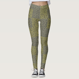 Alphabets Pattern 02 YW 2Tonesx4.bw  Grey BG Leggings
