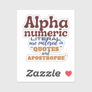 Alphanumeric Literal in Cobol Programming Sticker