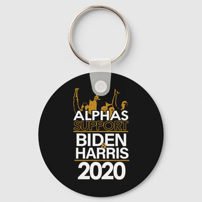 Alphas Support Biden And Harris 2020 Presidential  Key Ring (Front)