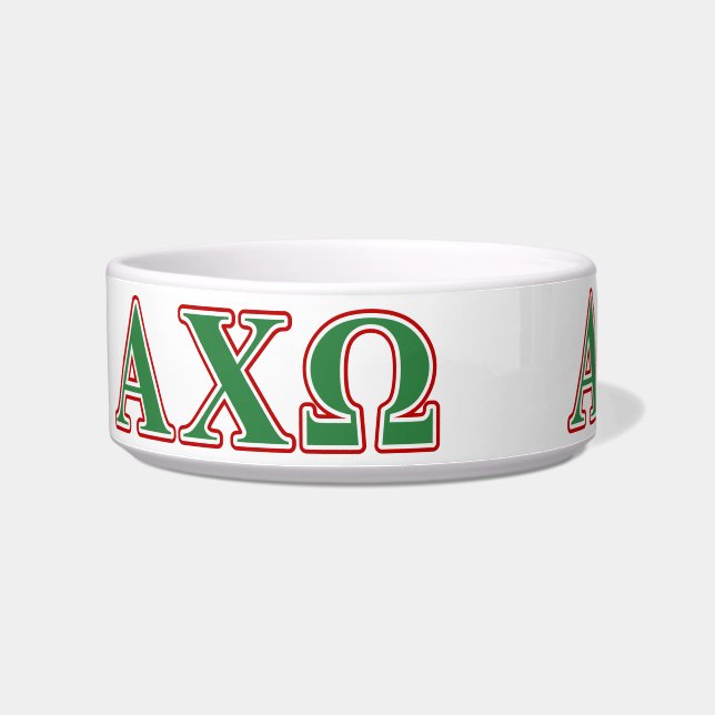 Alphi Chi Omega Green and Red Letters Bowl (Left)