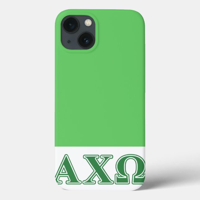 Alphi Chi Omega Green Letters Case-Mate iPhone Case (Back)