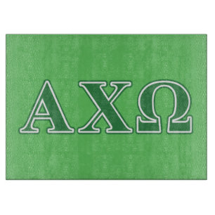 Alphi Chi Omega Green Letters Cutting Board