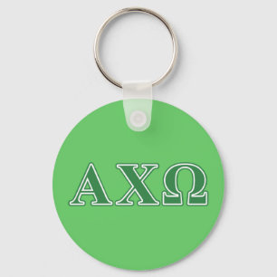Alphi Chi Omega Green Letters Key Ring