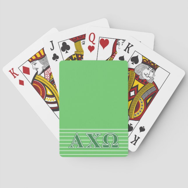 Alphi Chi Omega Green Letters Playing Cards (Back)