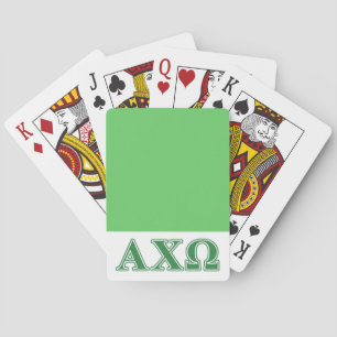 Alphi Chi Omega Green Letters Playing Cards