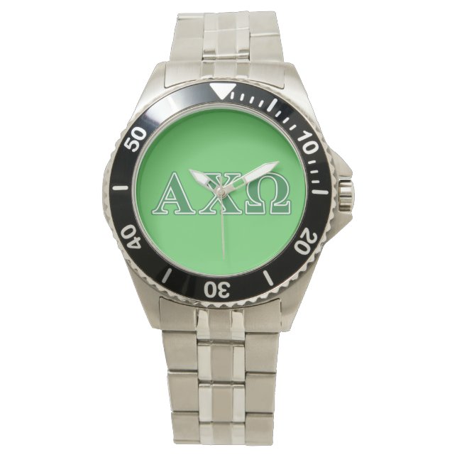 Alphi Chi Omega Green Letters Watch (Front)