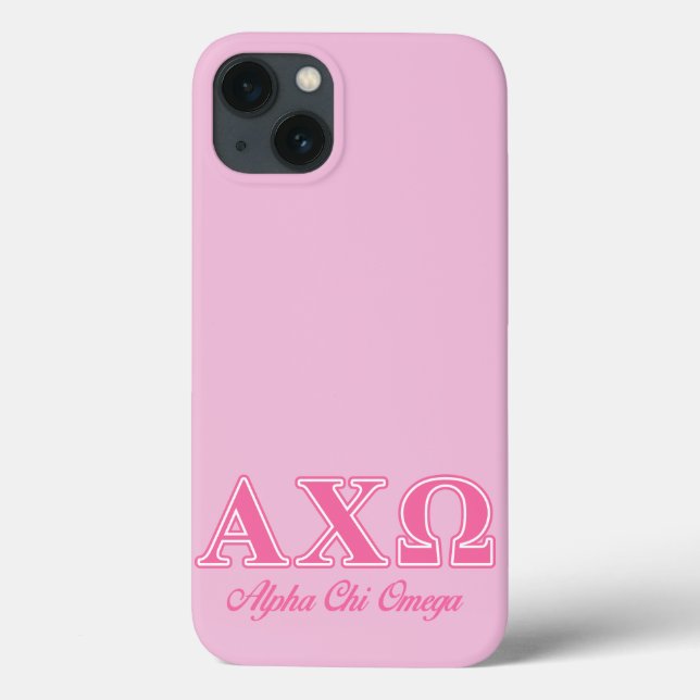 Alphi Chi Omega Pink Letters Case-Mate iPhone Case (Back)