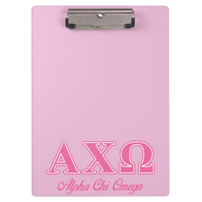 Alphi Chi Omega Pink Letters Clipboard (Front)