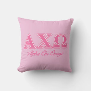 Alphi Chi Omega Pink Letters Cushion