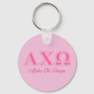Alphi Chi Omega Pink Letters Key Ring