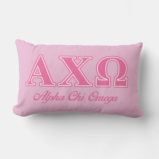 Alphi Chi Omega Pink Letters Lumbar Cushion (Front)