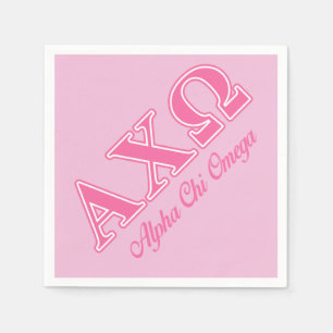 Alphi Chi Omega Pink Letters Napkin